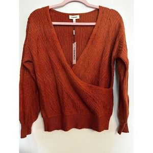 NWT L’AGENCE Wrap Front Pullover, Auburn, Sz XS, Wool Blend, Comfort, Cozy